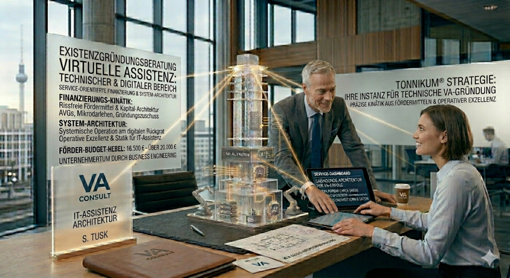 Business Engineering durch die Existenzgründungsagentur: Transformation technischer Expertise in wirtschaftliche Souveränität und rissfreie Unternehmensprozesse.