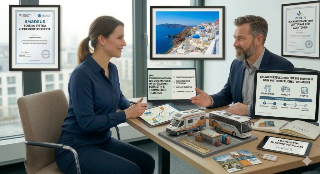 Strategische Finanzierungs-Architektur für die Gründung eines Reisebüros oder als Spezial-Veranstalter mit bis zu 100% Förderung.